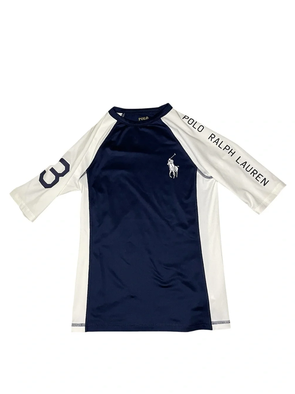 Polo Ralph Lauren Navy & White Rash GuardBoys Medium (10-12)
